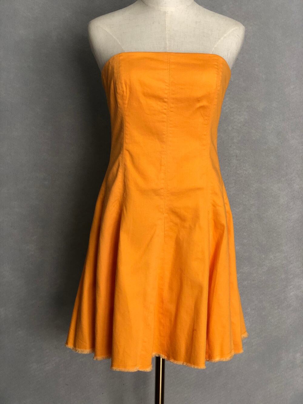 GB Denim Mini Dress Strapless Yellow Junior Girl's XL NEW